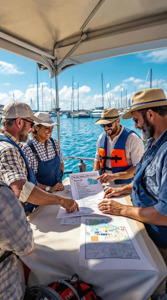 A team of workers assisting in lifting a sailboat for maintenance, a key service provided by Boat Services Mission Bay.